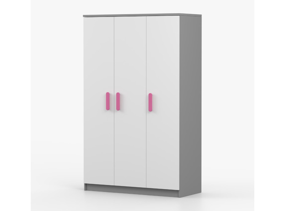 Šatní skříň SMYK 120 - šedá/bílá (více variant)