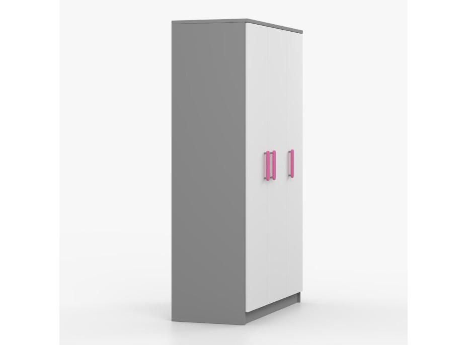 Šatní skříň SMYK 120 - šedá/bílá (více variant)