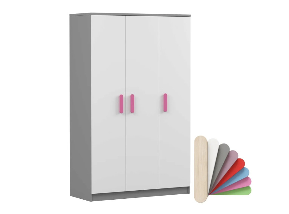 Šatní skříň SMYK 120 - šedá/bílá (více variant)