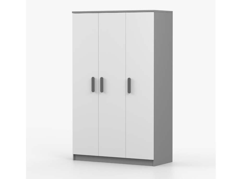 Šatní skříň SMYK 120 - šedá/bílá (více variant)