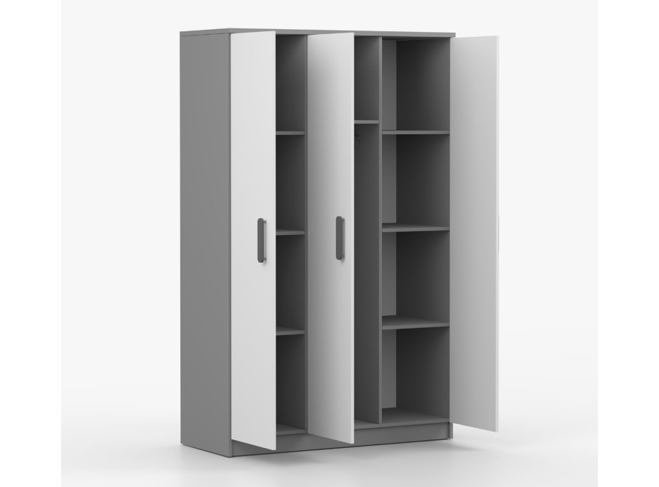 Šatní skříň SMYK 120 - šedá/bílá (více variant)