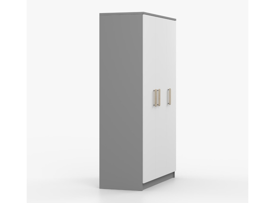 Šatní skříň SMYK 120 - šedá/bílá (více variant)