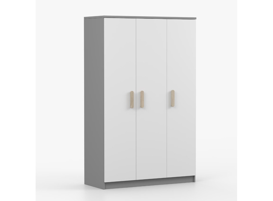 Šatní skříň SMYK 120 - šedá/bílá (více variant)