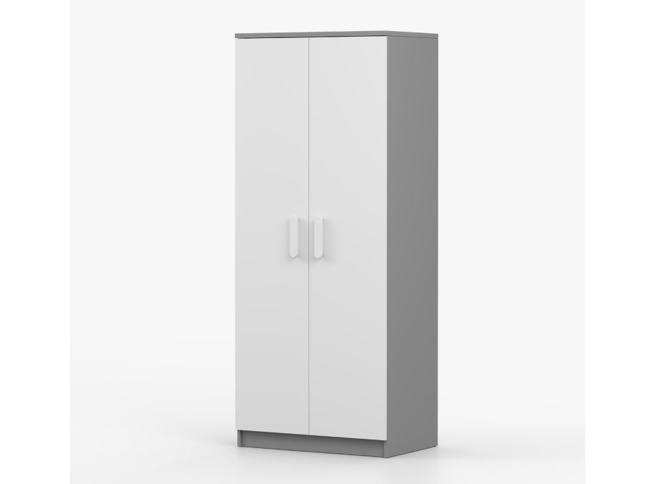 Šatní skříň SMYK 80 - šedá/bílá (více variant)