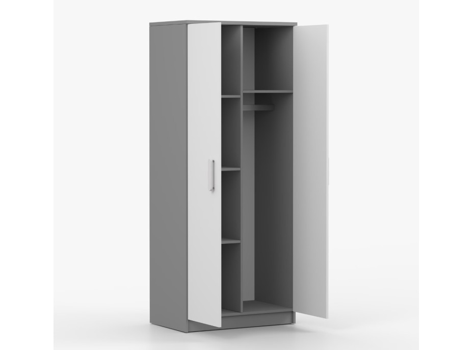 Šatní skříň SMYK 80 - šedá/bílá (více variant)