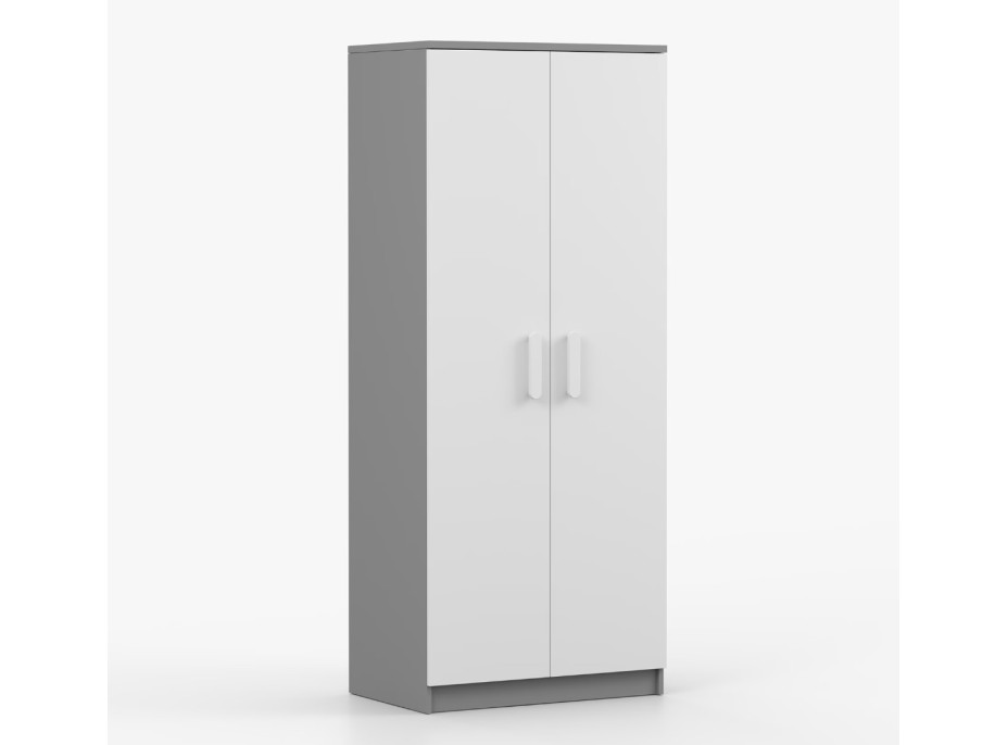 Šatní skříň SMYK 80 - šedá/bílá (více variant)