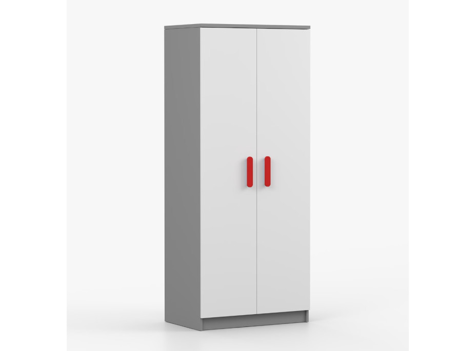 Šatní skříň SMYK 80 - šedá/bílá (více variant)