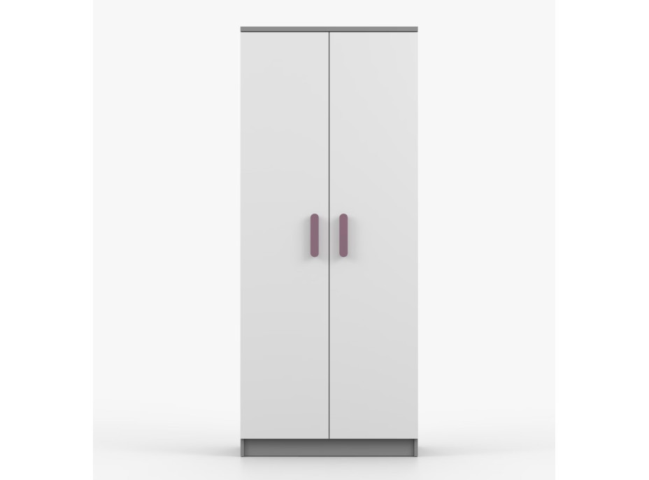 Šatní skříň SMYK 80 - šedá/bílá (více variant)