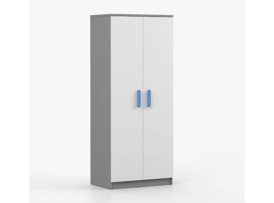 Šatní skříň SMYK 80 - šedá/bílá (více variant)