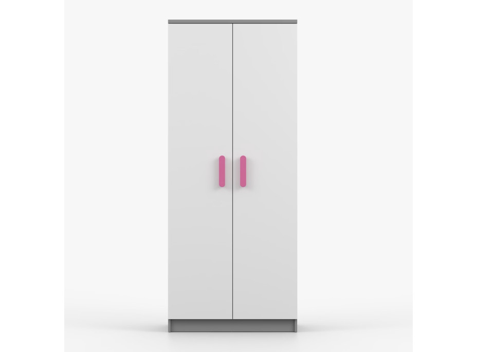 Šatní skříň SMYK 80 - šedá/bílá (více variant)