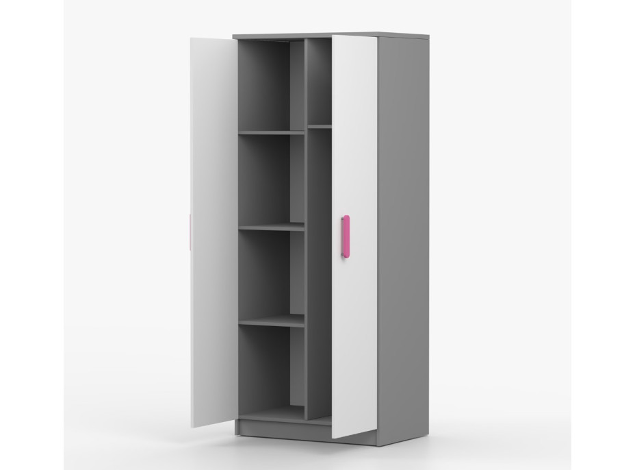 Šatní skříň SMYK 80 - šedá/bílá (více variant)