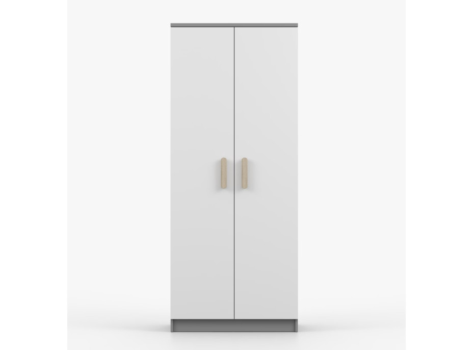 Šatní skříň SMYK 80 - šedá/bílá (více variant)