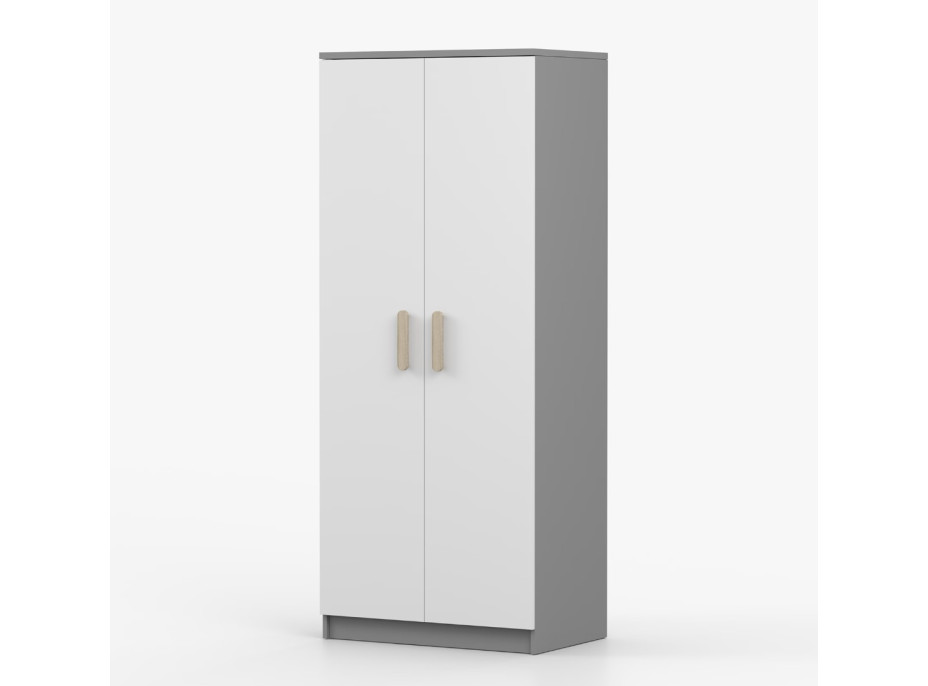 Šatní skříň SMYK 80 - šedá/bílá (více variant)