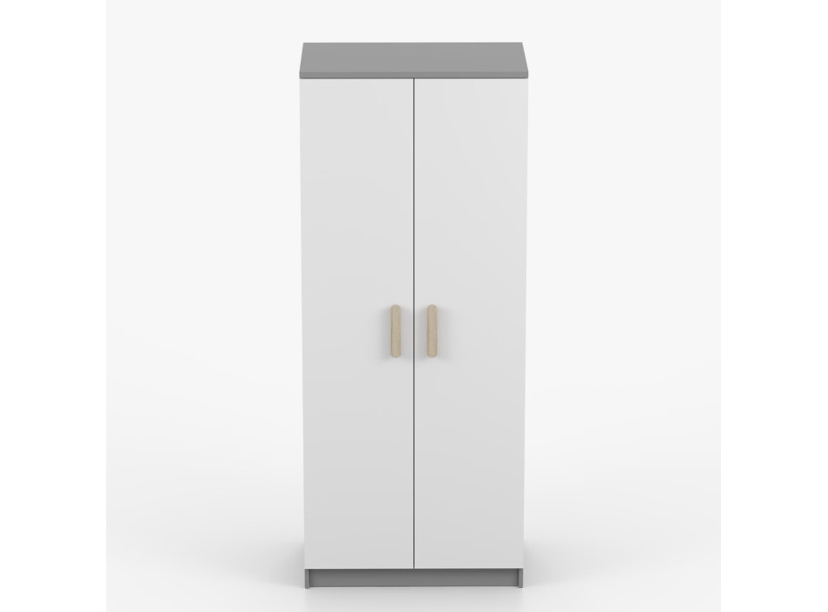Šatní skříň SMYK 80 - šedá/bílá (více variant)