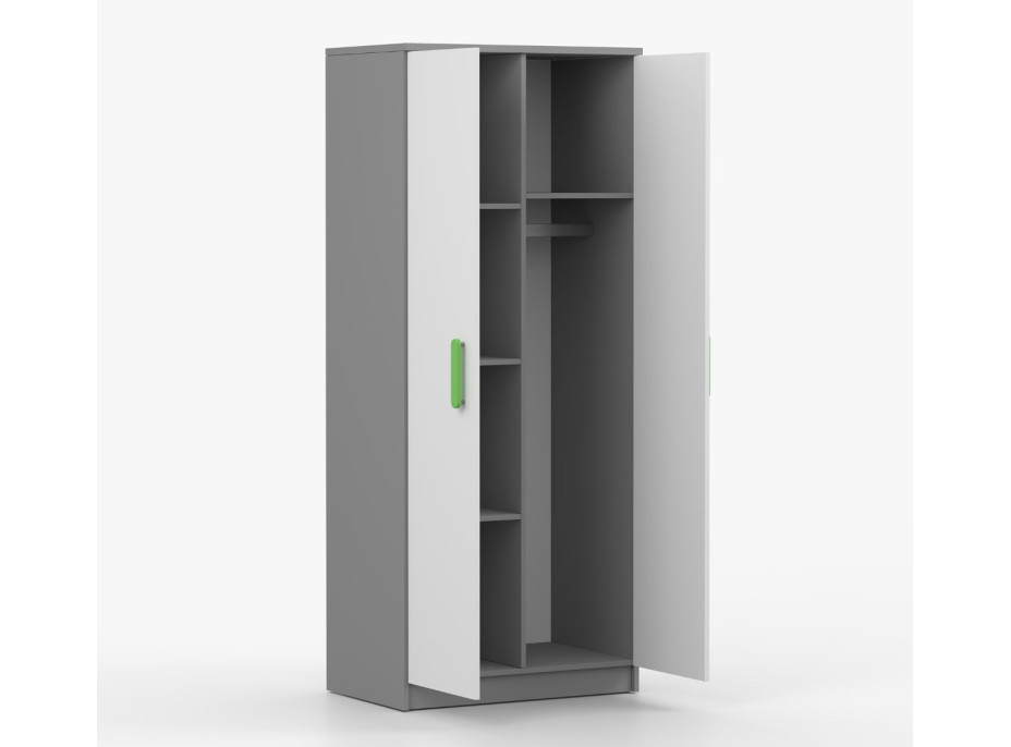 Šatní skříň SMYK 80 - šedá/bílá (více variant)