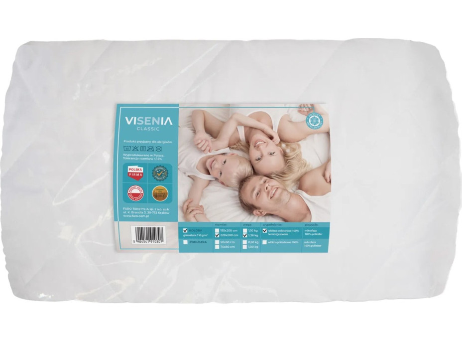 Výplň VISENIA Classic - celoroční přikrývka 220x200 cm