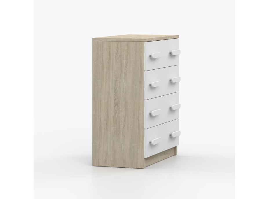 Komoda SCOUT - dub sonoma/bílá (více variant)
