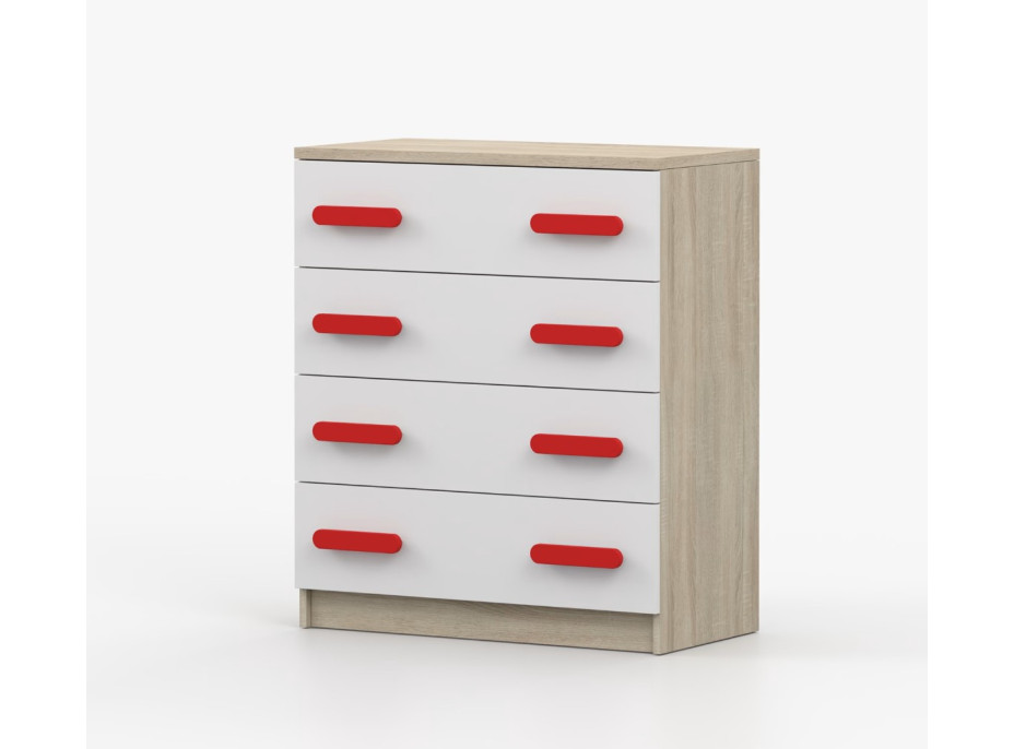 Komoda SCOUT - dub sonoma/bílá (více variant)