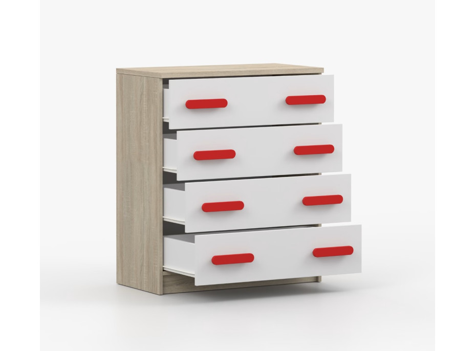 Komoda SCOUT - dub sonoma/bílá (více variant)