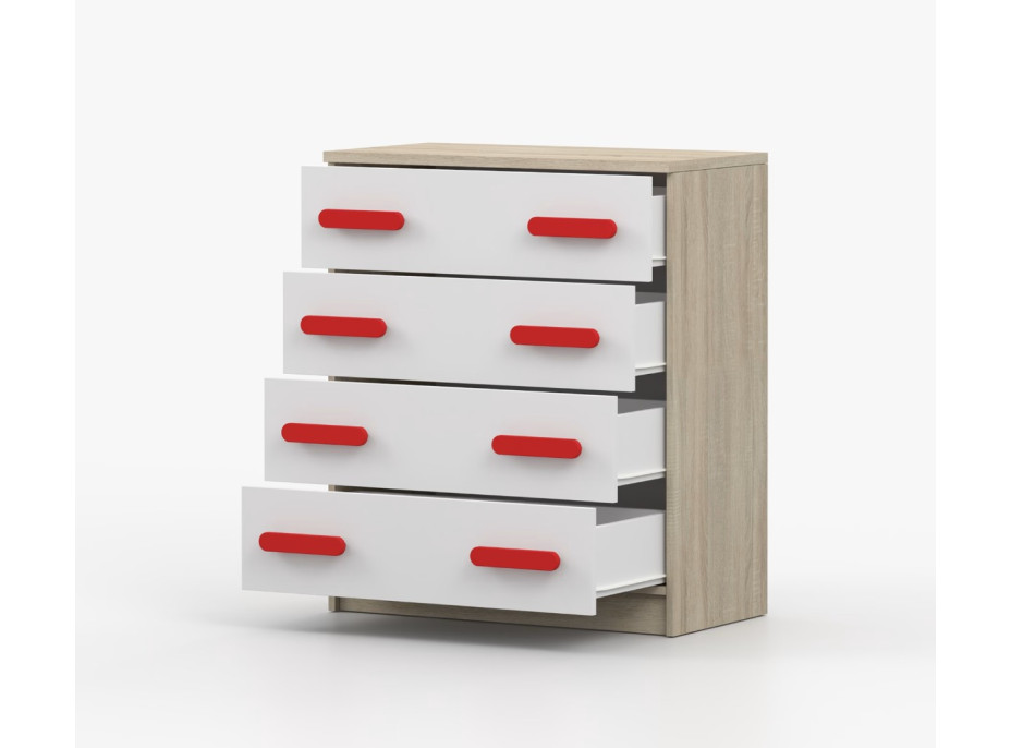 Komoda SCOUT - dub sonoma/bílá (více variant)