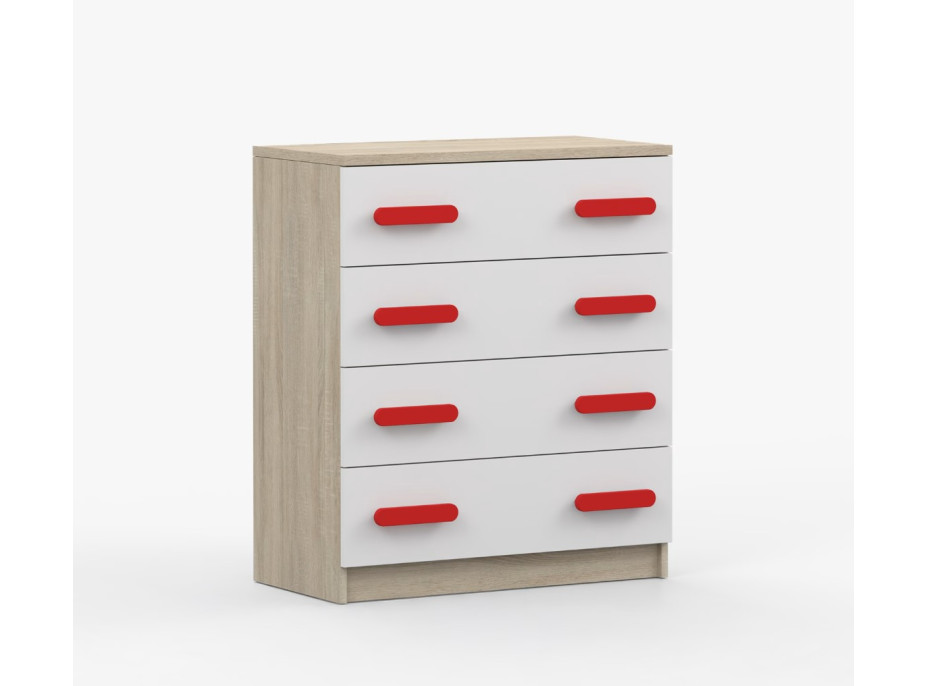 Komoda SCOUT - dub sonoma/bílá (více variant)