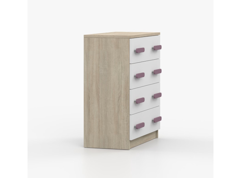 Komoda SCOUT - dub sonoma/bílá (více variant)