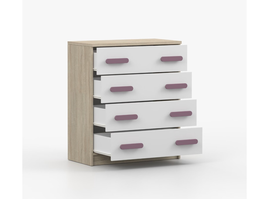 Komoda SCOUT - dub sonoma/bílá (více variant)