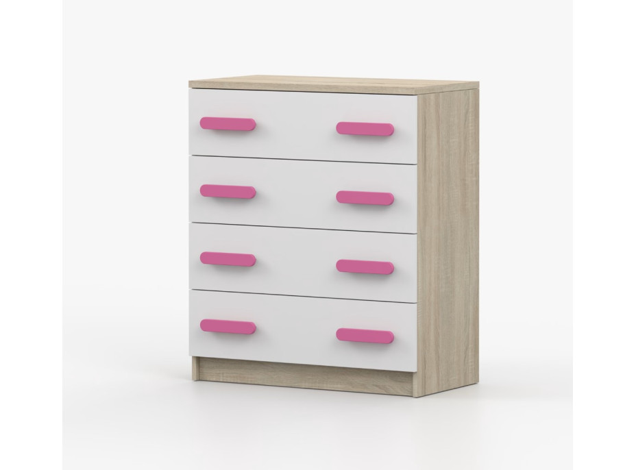 Komoda SCOUT - dub sonoma/bílá (více variant)