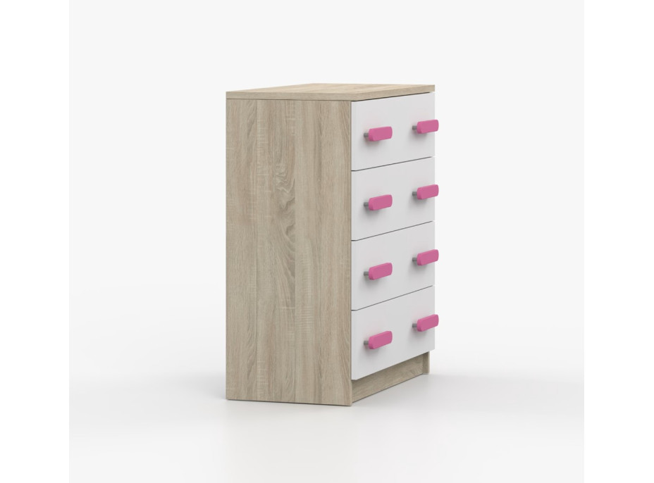 Komoda SCOUT - dub sonoma/bílá (více variant)