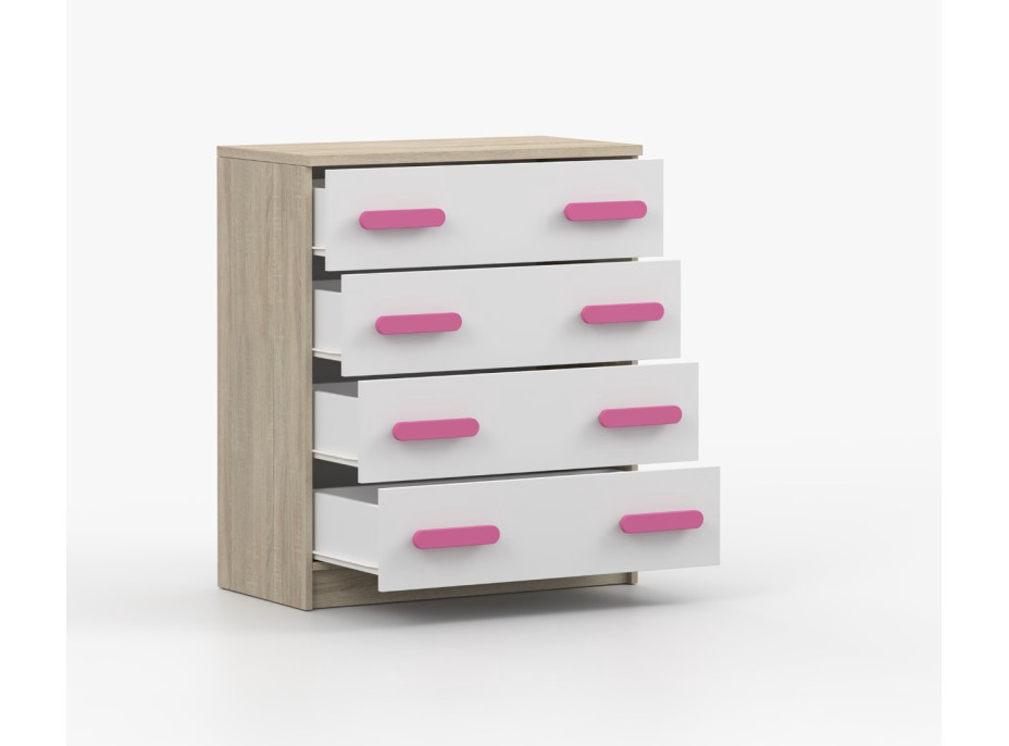 Komoda SCOUT - dub sonoma/bílá (více variant)