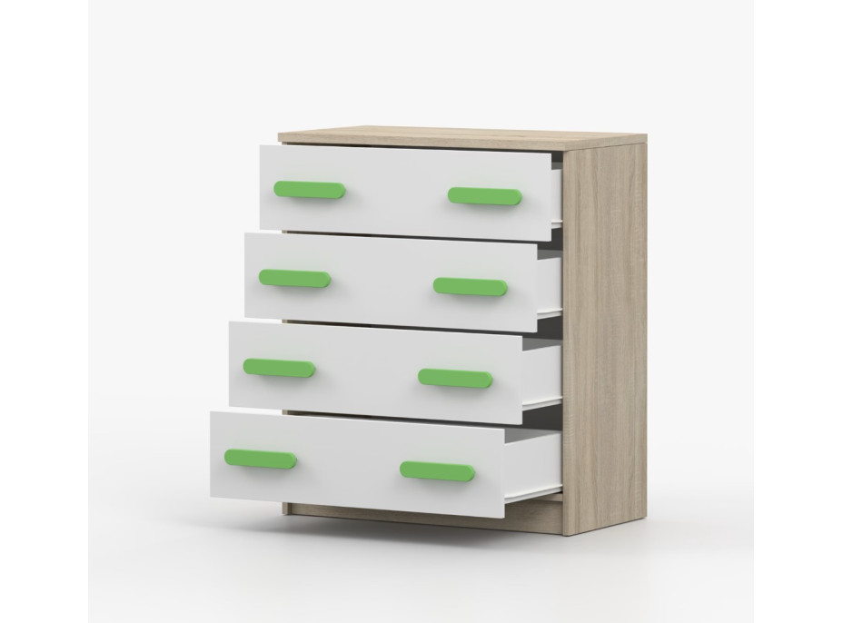 Komoda SCOUT - dub sonoma/bílá (více variant)