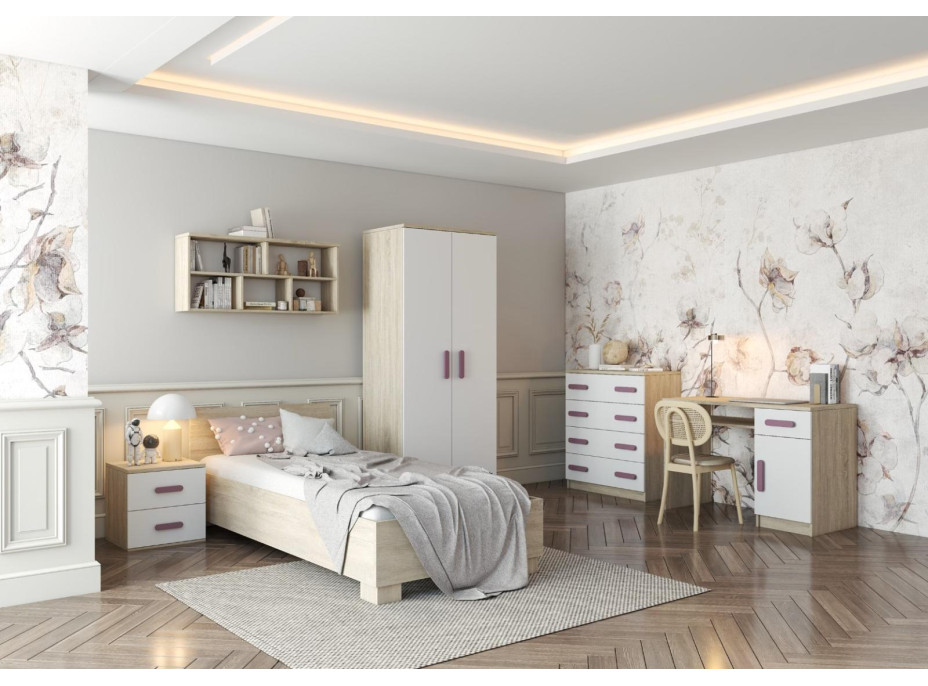 Komoda SCOUT - dub sonoma/bílá (více variant)