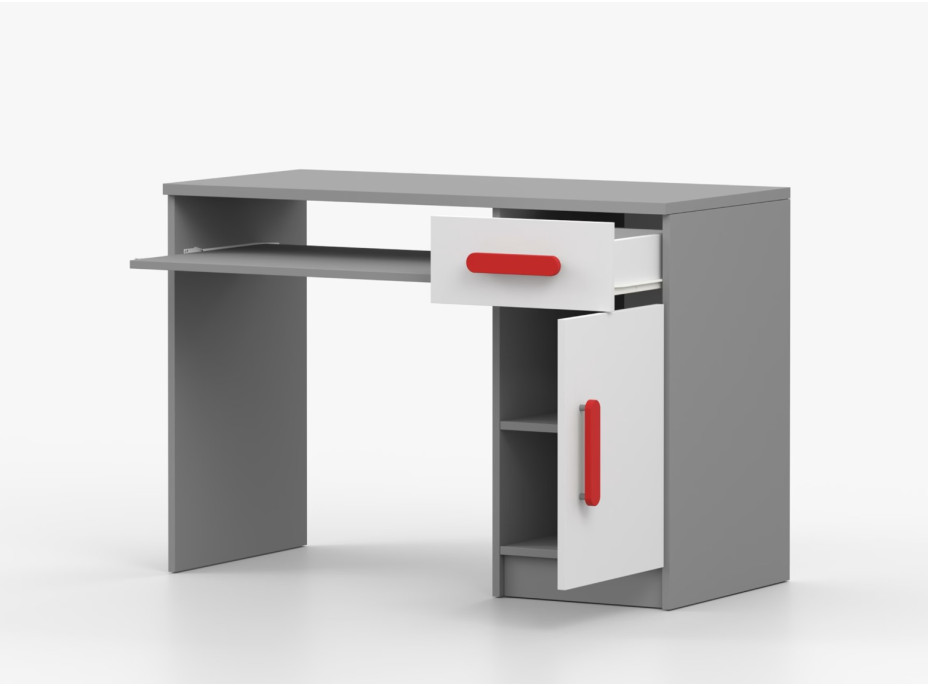 Psací stůl SCOUT - šedý/bílý (více variant)