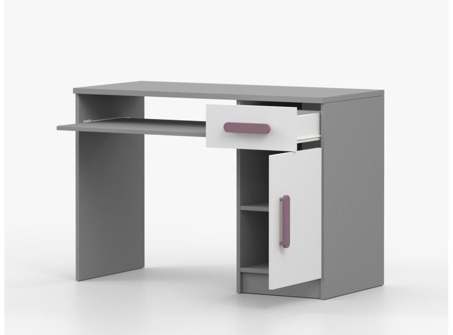 Psací stůl SCOUT - šedý/bílý (více variant)