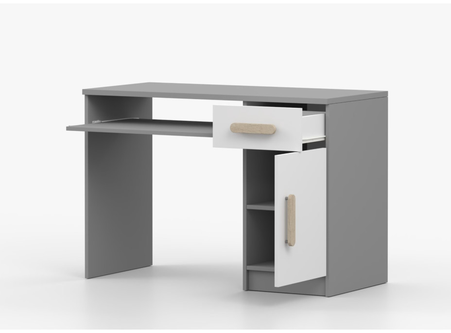 Psací stůl SCOUT - šedý/bílý (více variant)