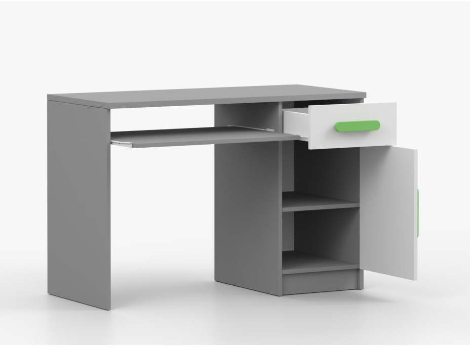 Psací stůl SCOUT - šedý/bílý (více variant)