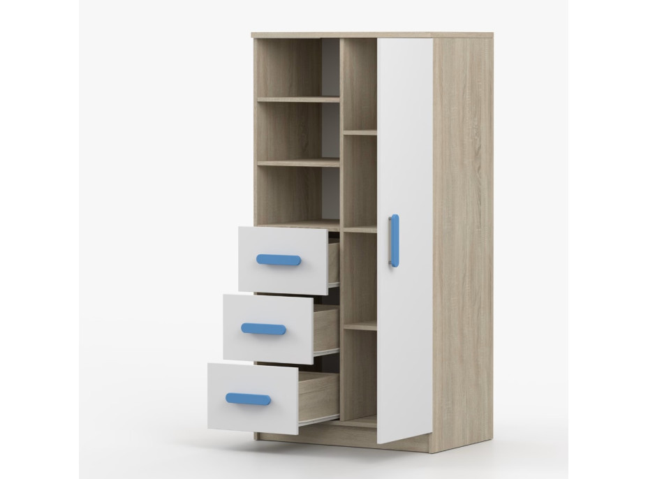 Regál SCOUT - dub sonoma/bílý (více variant)