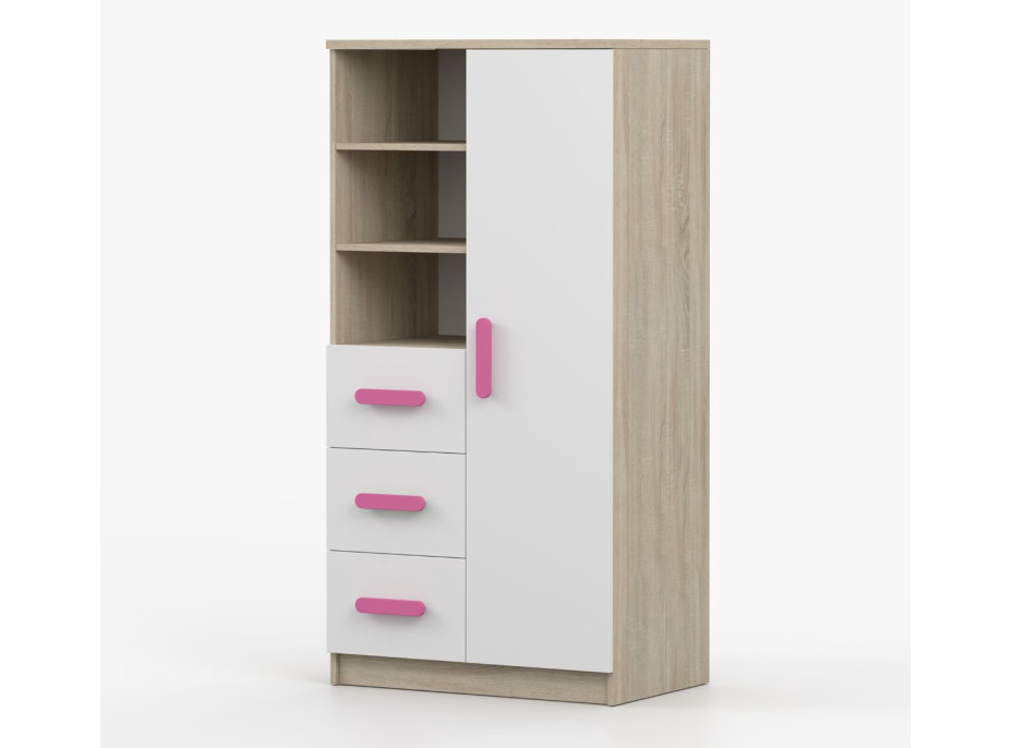 Regál SCOUT - dub sonoma/bílý (více variant)