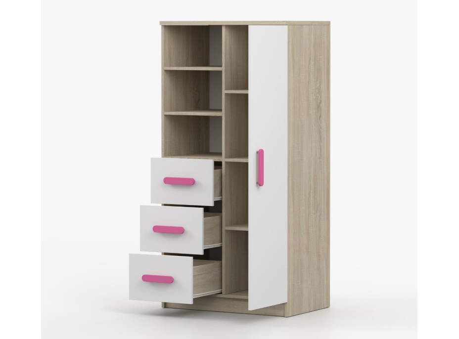 Regál SCOUT - dub sonoma/bílý (více variant)