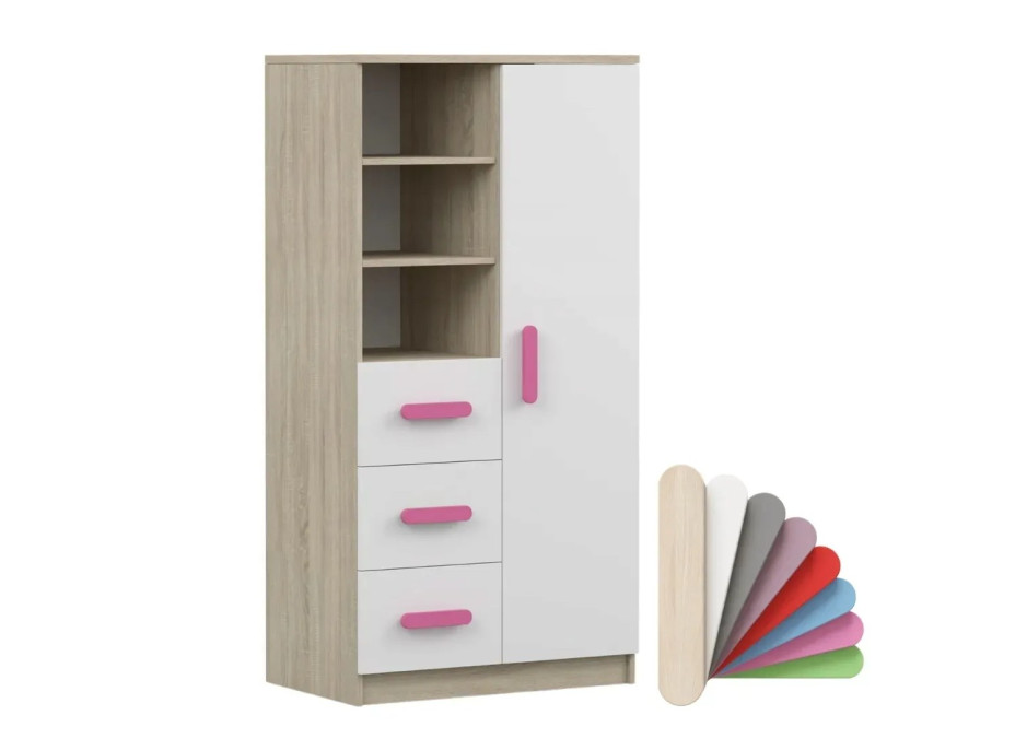 Regál SCOUT - dub sonoma/bílý (více variant)