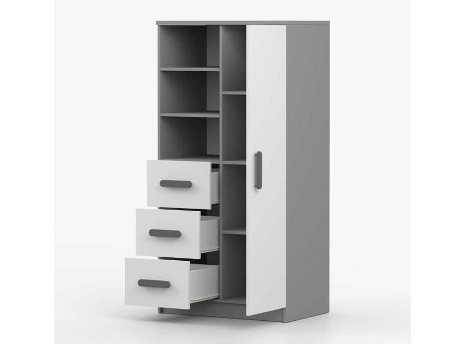Regál SMYK - šedý/bílý (více variant)