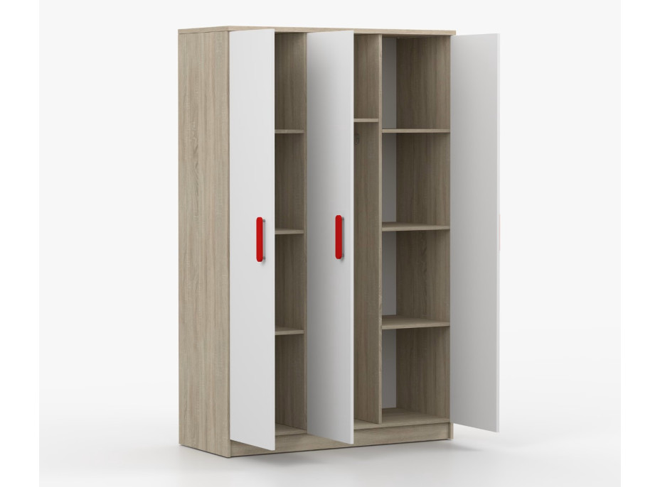 Šatní skříň SCOUT 120 - dub sonoma/bílá (více variant)