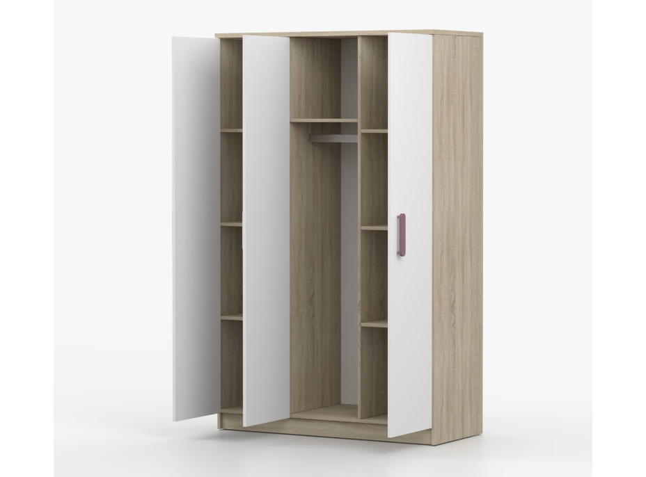 Šatní skříň SCOUT 120 - dub sonoma/bílá (více variant)