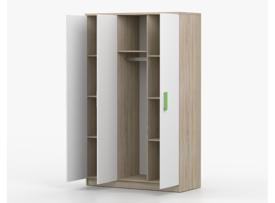 Šatní skříň SCOUT 120 - dub sonoma/bílá (více variant)