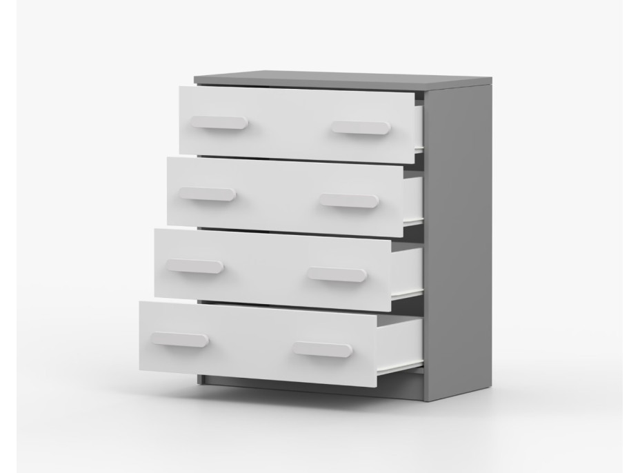Komoda SCOUT - šedá/bílá (více variant)