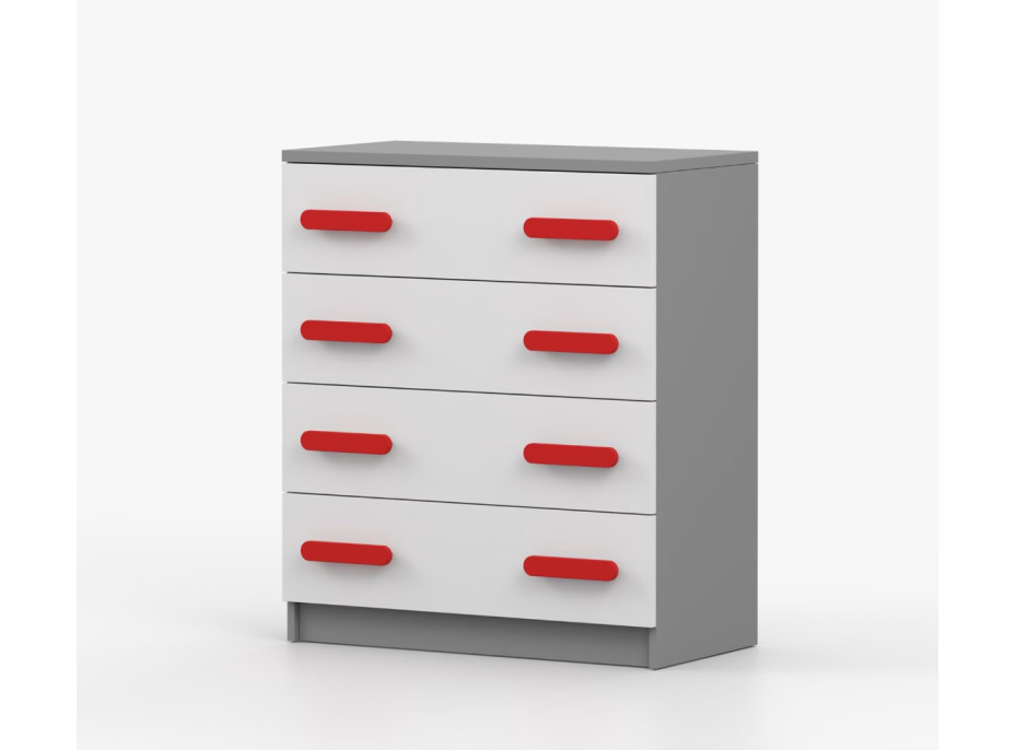 Komoda SCOUT - šedá/bílá (více variant)