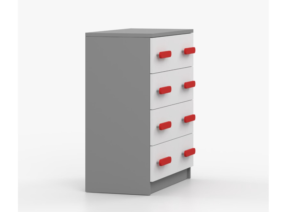 Komoda SCOUT - šedá/bílá (více variant)