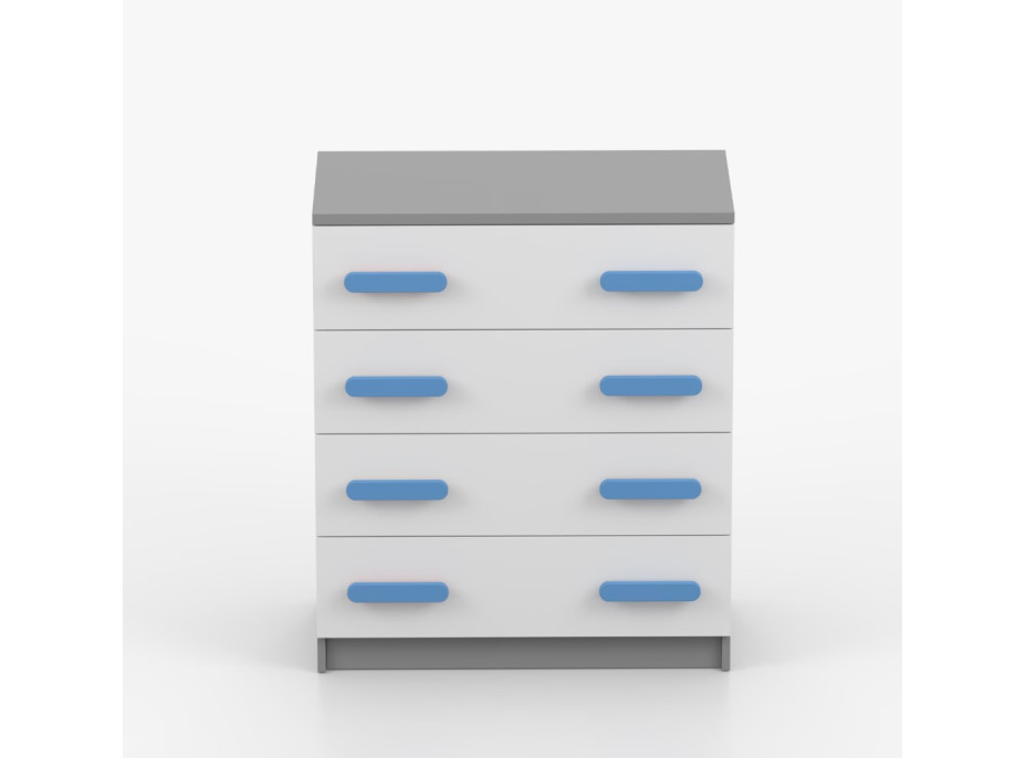 Komoda SCOUT - šedá/bílá (více variant)
