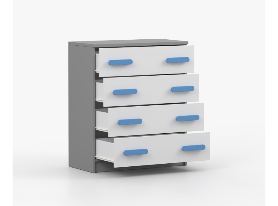 Komoda SCOUT - šedá/bílá (více variant)