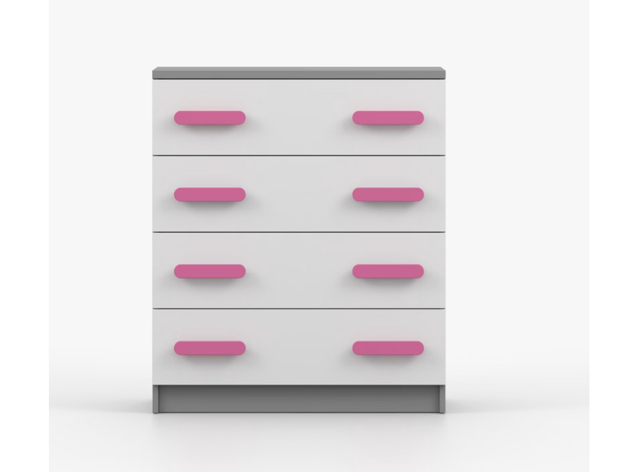 Komoda SCOUT - šedá/bílá (více variant)